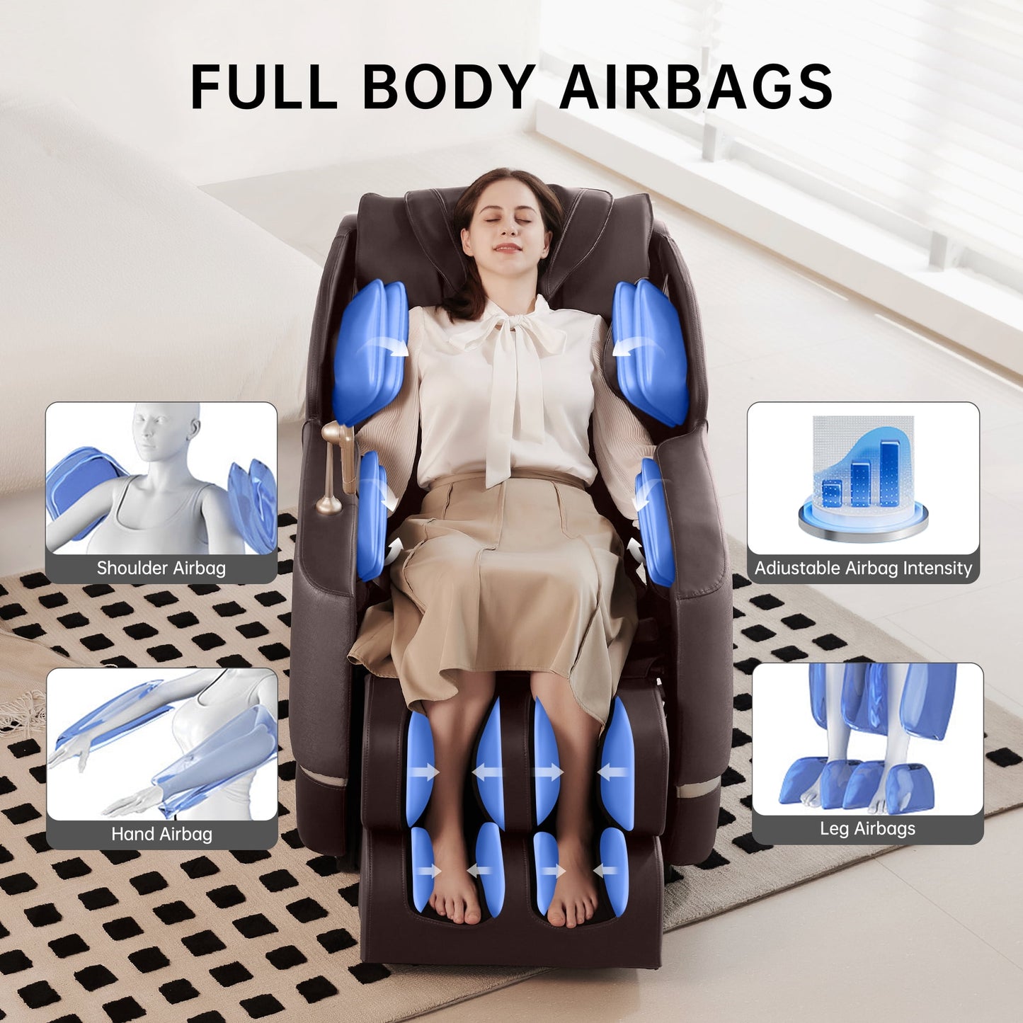 Real Relax Zero Gravity Full Body Massage Chair with Heat, Bluetooth & Shiatsu Massage