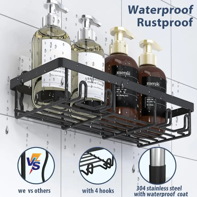 Black 5-Piece shower caddy organizer