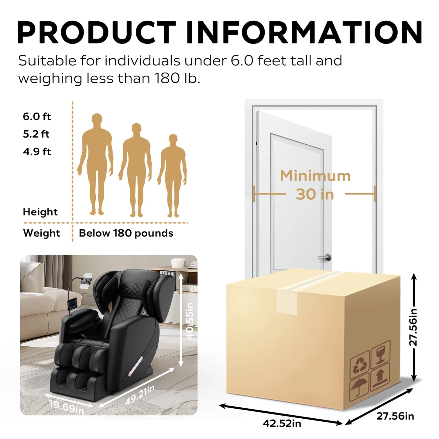 Elevated Living™ Full Body Zero Gravity Massage Chair