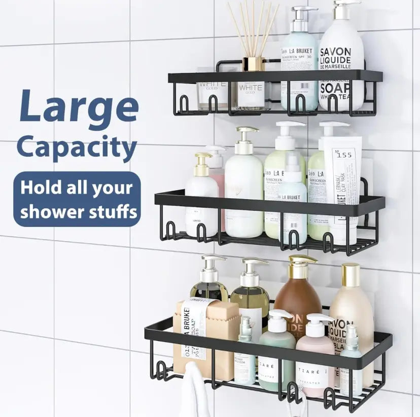 Black 5-Piece shower caddy organizer