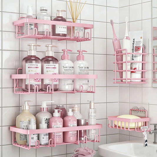 Black 5-Piece shower caddy organizer